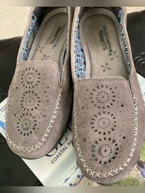 Skechers Relaxed Fit Memory Foam  Suede Loafers
